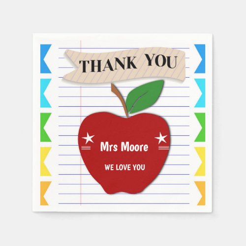 Teacher apple napkins