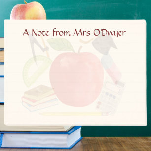 Teacher Apple Note from Mrs Classroom Post-it