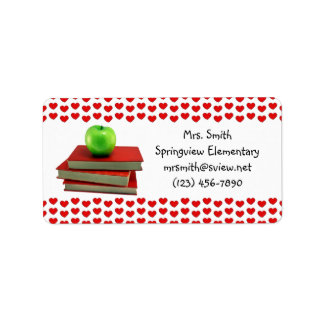 Teacher Apple on Books Info Labels
