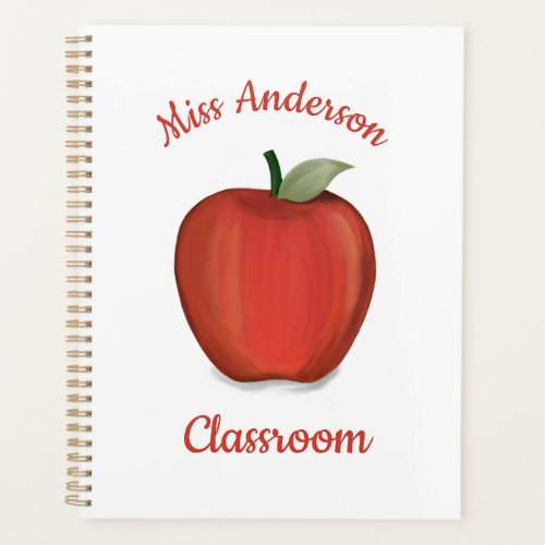 Teacher Apple Personalized Cute Teacher Gift Planner