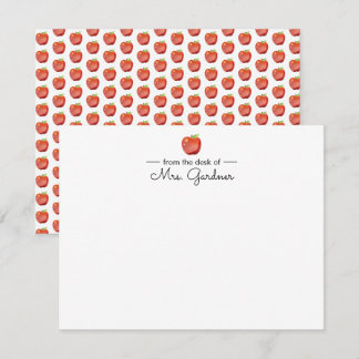 Teacher Apple Personalized Stationery Note Card