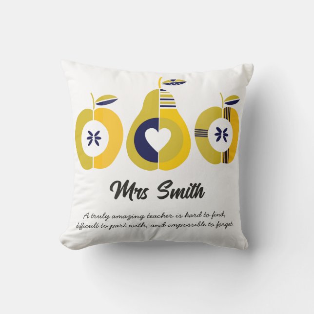 Teacher apple quote throw pillow (Front)