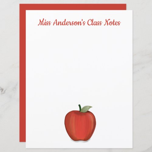 Teacher Apple Red Personalized School Custom