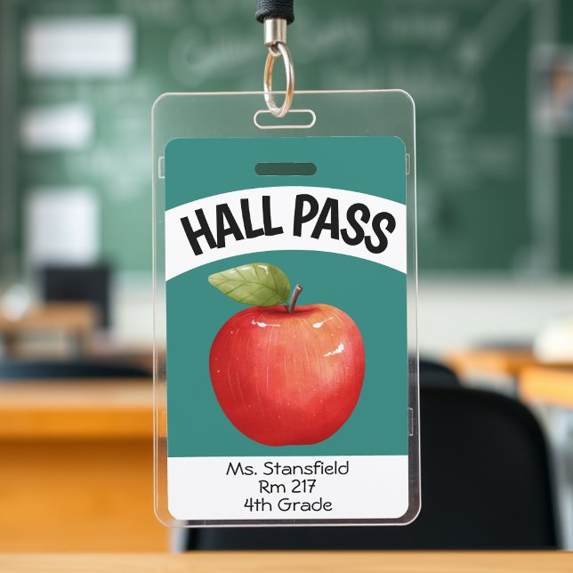 Teacher Apple Student Class Bathroom Hall Pass Badge (Teacher Apple Student Class Bathroom Hall Pass Badge
)