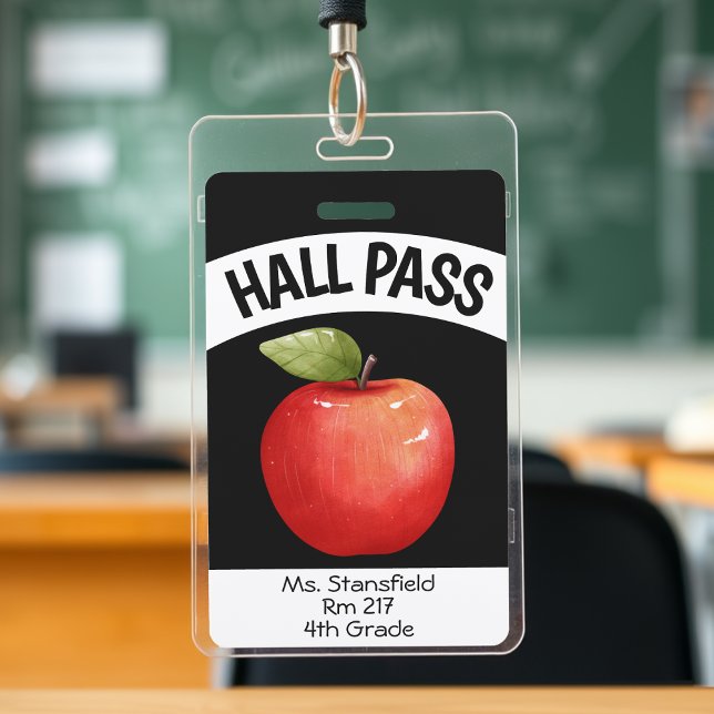 Teacher Apple Student Class Bathroom Hall Pass Badge (Teacher Apple Student Class Bathroom Hall Pass Badge
)