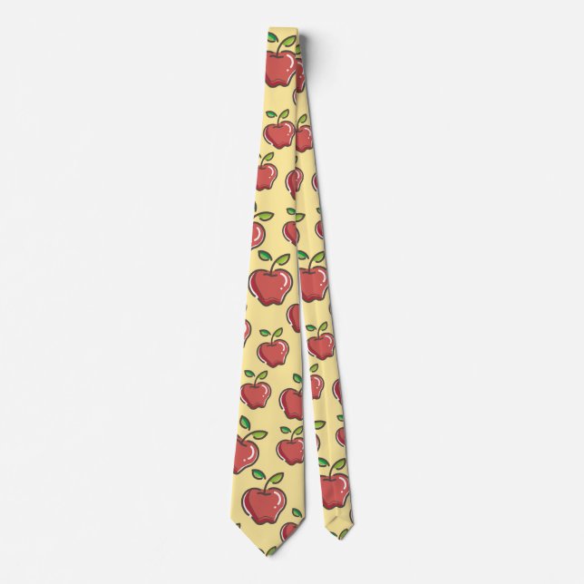 Teacher Apple Tree Patterns Preschool Art Teacher  Neck Tie (Front)