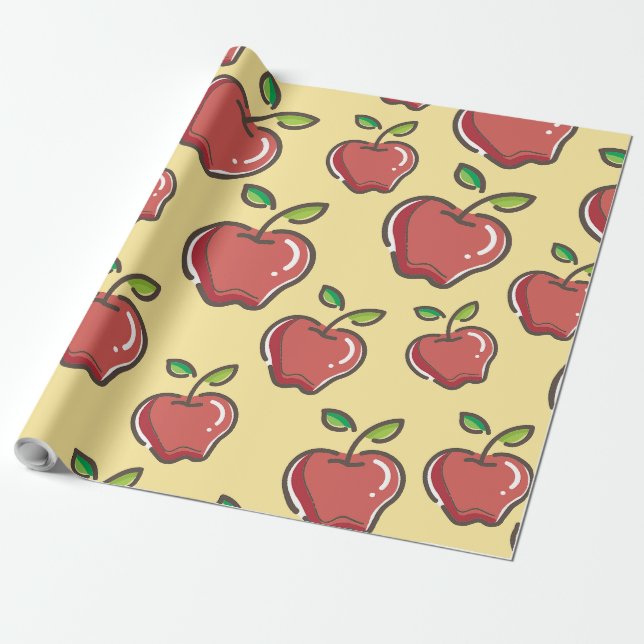 Teacher Apple Wrapping Paper (Unrolled)