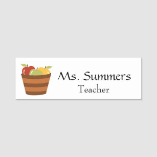 Teacher Apples Customize Name Tag - 