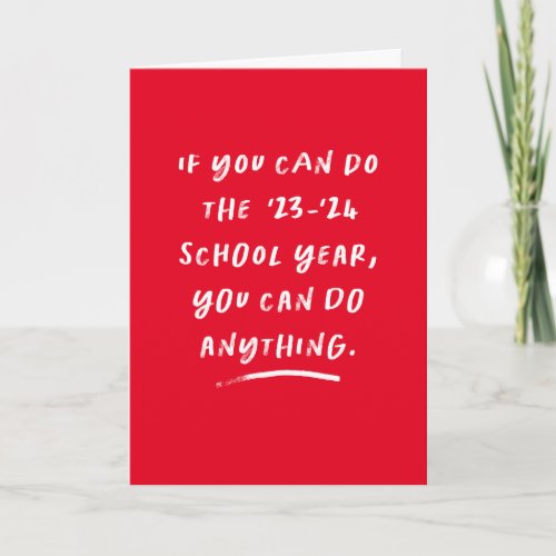 Teacher appreciation 2022 school year red thanks card