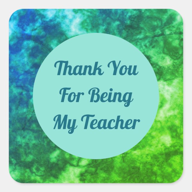Teacher Appreciation Abstract Classroom Thank You  Square Sticker (Front)