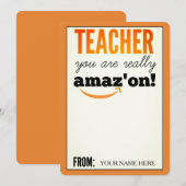 Teacher Appreciation Amazon Gift Card (Front/Back)