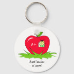 Teacher Appreciation Apple For Best Teacher Keychain at Zazzle