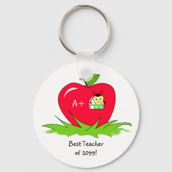 Teacher Appreciation Apple For Best Teacher Keychain by PhotographyTKDesigns at Zazzle