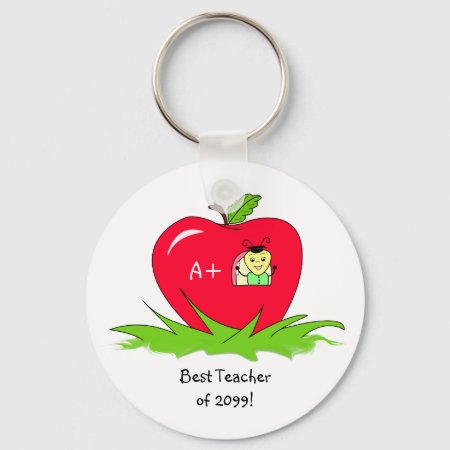 Teacher Appreciation Apple For Best Teacher Keychain