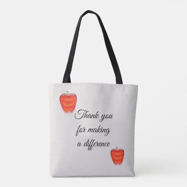 Teacher Appreciation Apple School Classroom Tote Bag (Back)
