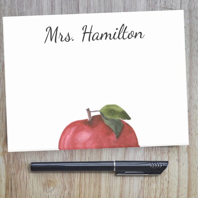 Teacher Appreciation Apple Watercolor Note (Creator Uploaded)