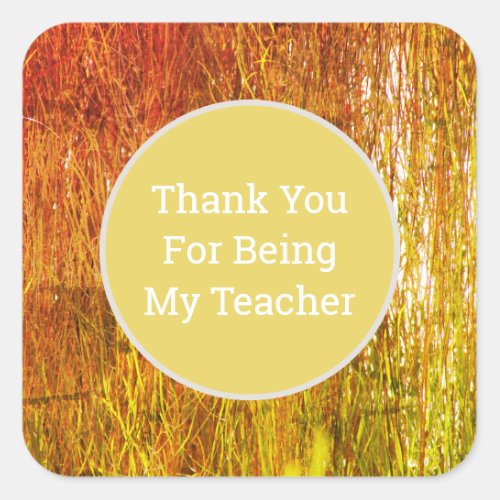 Teacher Appreciation Autumn Colors Thank You Square Sticker