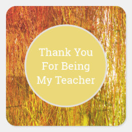 Teacher Appreciation Autumn Colors Thank You Square Sticker