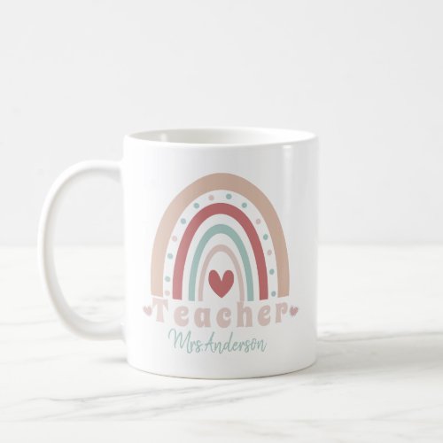 Teacher Appreciation Back to School Boho Rainbow Coffee Mug