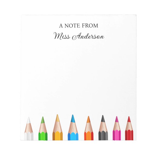 Teacher Appreciation Back to School Supplies  Notepad (Front)