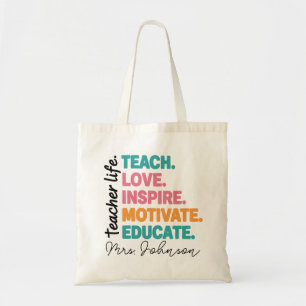 Teacher Appreciation Bag Gift Tote Bag Canvas Cust