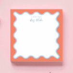 Teacher Appreciation Blue peach Wavy Notepad<br><div class="desc">Perfect gift for teachers,  featuring blue and peach wavy border.
For more advanced customisation of this design,  e.g. changing layout,  font or text size please click the "CUSTOMIZE" button above. Please contact me for any questions!</div>
