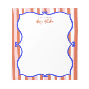 Teacher Appreciation Bold Color Border Notepad