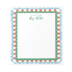 Teacher Appreciation Bold Color Border Notepad