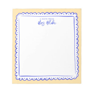 Teacher Appreciation Bold Color Border Notepad