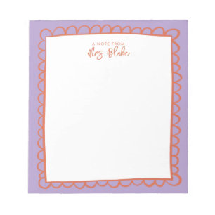 Teacher Appreciation Bold Color Border Notepad