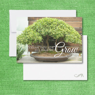 Teacher Appreciation Bonsai Tree Thank You Card