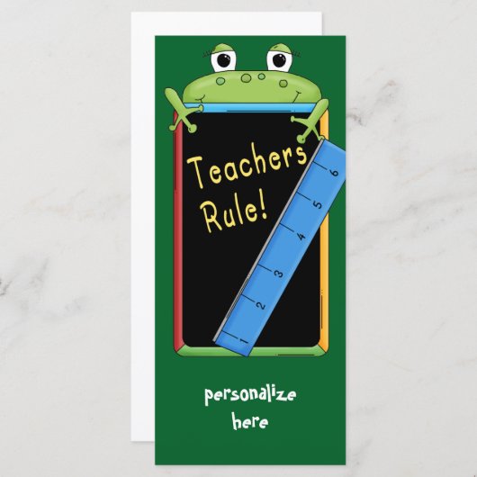 Teacher Appreciation Bookmark Cards Teacher's Rule (Front/Back)
