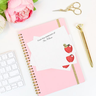 Teacher Appreciation Bookworm Apple Classroom Gift Note Card