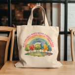 Teacher Appreciation Brighter Place Rainbow Forest Tote Bag<br><div class="desc">Teacher appreciation tote bag which you can personalize with your custom text,  such as "miss ...  makes school a brighter place". The design features a colorful rainbow and nature inspired forest of multi-color trees.</div>
