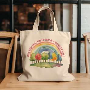 Teacher Appreciation Brighter Place Rainbow Forest Tote Bag
