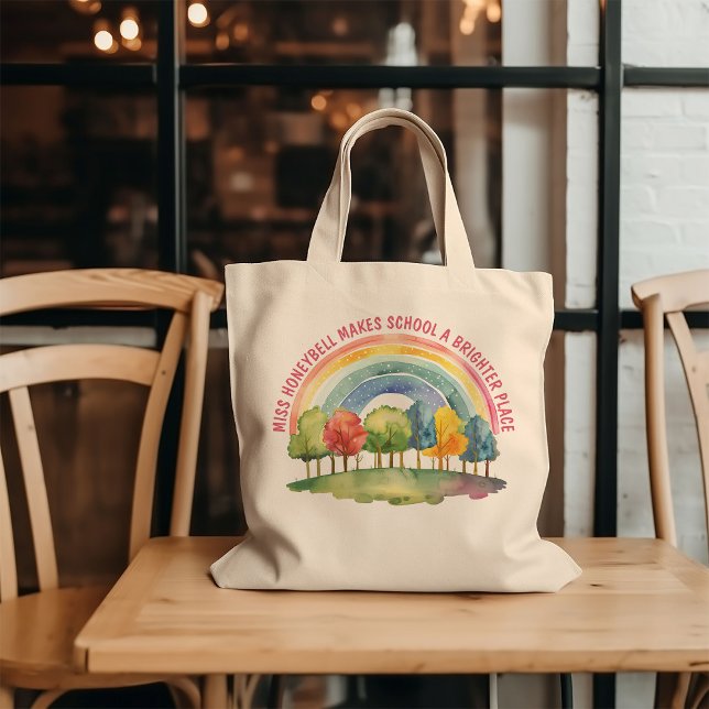 Teacher Appreciation Brighter Place Rainbow Forest Tote Bag (Brighter Place Teacher Appreciation Rainbow Forest Tote Bag)