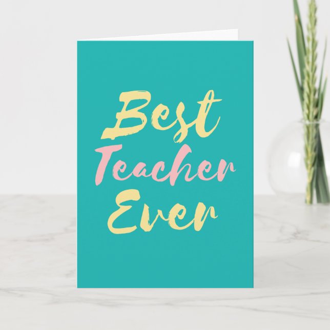 Teacher Appreciation Card, Cute and Colorful Card (Front)