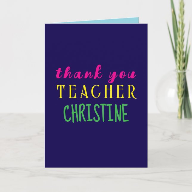 Teacher Appreciation Card, Thank You Card (Front)