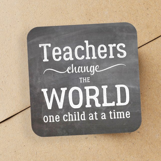 Teacher appreciation chalkboard typography quote square sticker (Creator Uploaded)