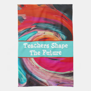 Teacher Appreciation Class Vivid Swirled Tie Dye Kitchen Towel