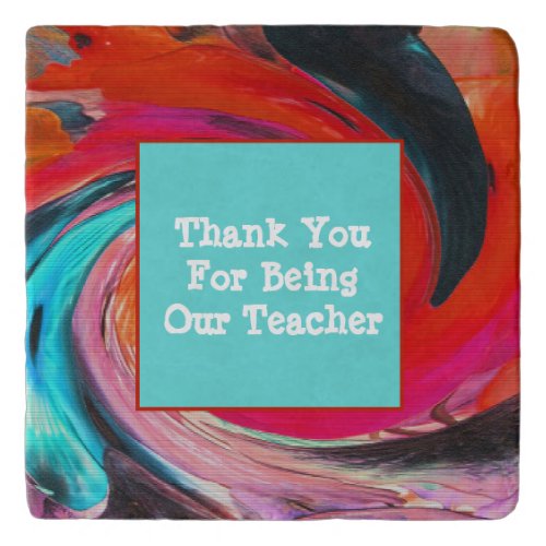 Teacher Appreciation Class Vivid Swirled Tie Dye Trivet