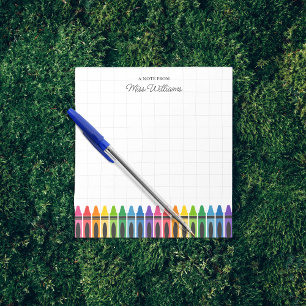 Teacher Appreciation Colorful Crayon Custom Notepad