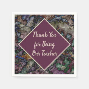 Teacher Appreciation Colorful Mosaic Thank You Napkins