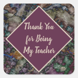 Teacher Appreciation Colorful Mosaic Thank You Square Sticker
