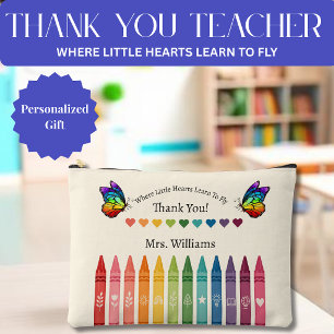 Teacher Appreciation-Crayons Hearts Butterflies Accessory Pouch