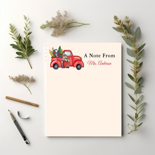 Teacher Appreciation Cute Gnome Custom Notepad