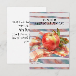 Teacher Appreciation Day Apple Checkered Napkin