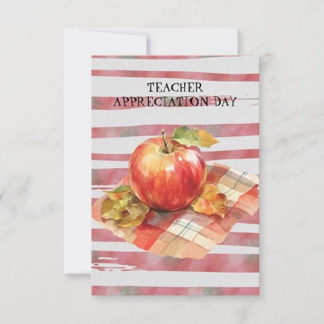 Teacher Appreciation Day Apple Checkered Napkin (Front)