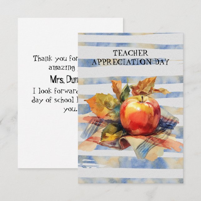 Teacher Appreciation Day Apple Checkered Napkin (Front/Back)
