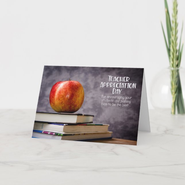 Teacher Appreciation Day Books and Apple Card (Front)